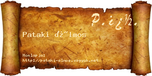 Pataki Álmos névjegykártya
